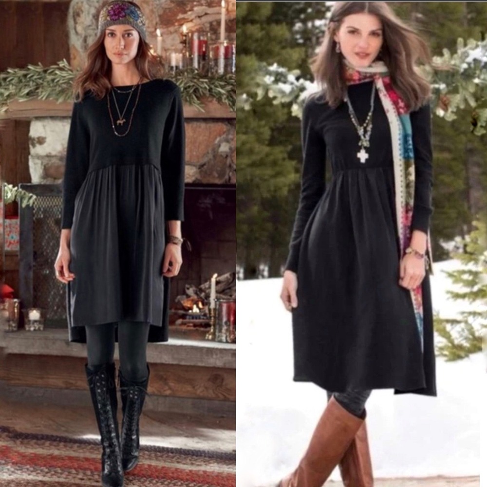 Sundance Jillian Mixed Media Wool and Silk Midi Sweater‎ Dress Size Medium
